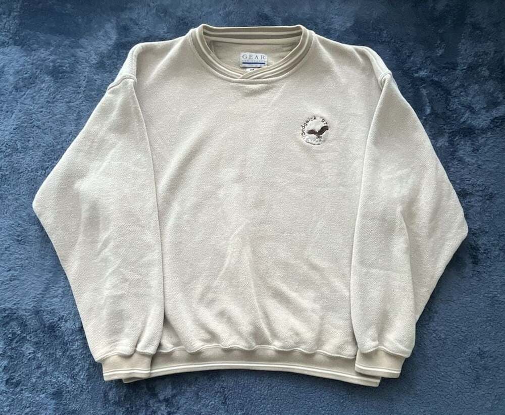Vintage 90’s Gear For Sports Sedgwick Eagle Embroidered Tan Crewneck Sweater XL